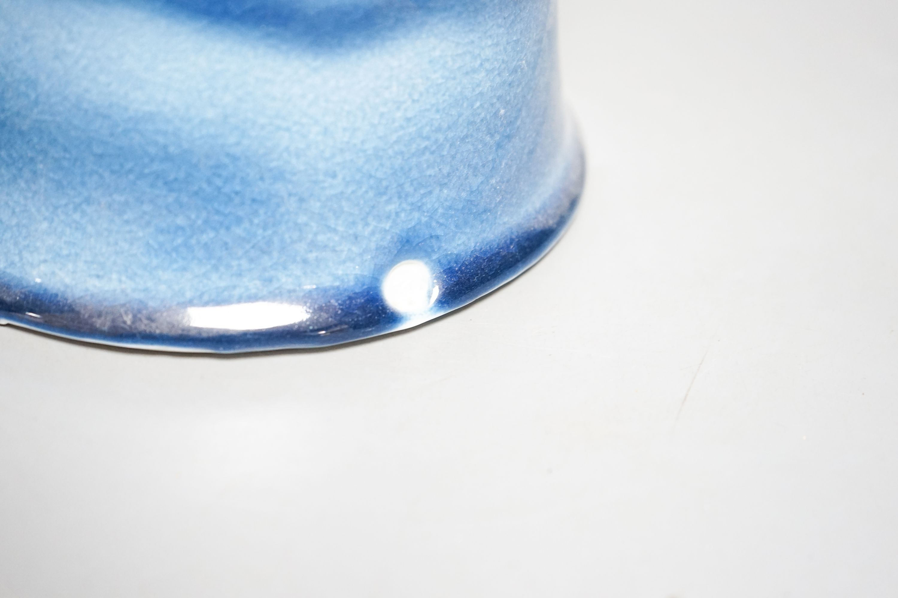 Tanya Gomez (b.1974), a blue glazed thrown cylindrical vase 30cm